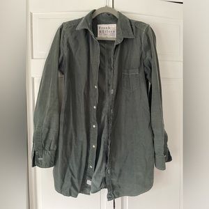 Frank & Eileen Shirley Flannel Button-Up Shirt in Teal Size M